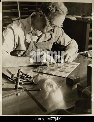 Eine Gießerei, die in Buchherstellungsprozessen verwendet wird und in der Regel an der Herstellung von Typ, Druckplatten und anderen notwendigen Komponenten für die Buchherstellung beteiligt ist. Sie ist ein wichtiger Teil der Druckindustrie. Stockfoto