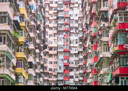 Dicht gedrängten Apartment Gebäude, Hong Kong Island, Hong Kong, China, Asien Stockfoto