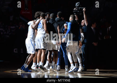 Washington, DC, USA. 8 Mär, 2018. Das Saint Louis Billikens Unordnung vor der zweiten Runde Spiel am Kapital einer Arena in Washington DC statt. Credit: Amy Sanderson/ZUMA Draht/Alamy leben Nachrichten Stockfoto