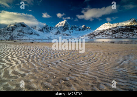 Winter Szene aus Lofoten norwegen Stockfoto