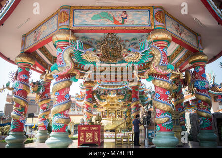 Die chinesische Tempel von Thepsathit Phra Kiti Chaloem in der Stadt Ang Sila ordentlich Bang Saen in der Provinz Chonburi in Thailand. Thailand, Chonburi, Keine Stockfoto