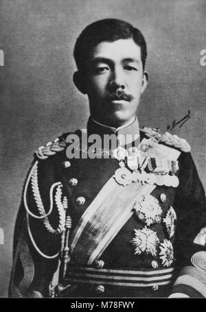 Porträt des japanischen Prinzen Yoshihito (1879-1926), Sohn des Kaisers Mutsuhito, Kaiser 1912 - Fotografie von Henri Manuel (1874 - Stockfoto