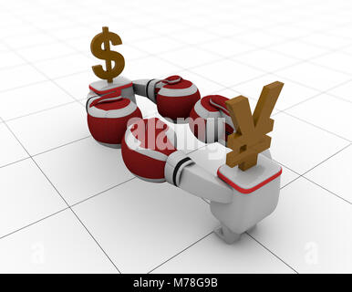 Konkurrierende Kapital, finanziellen Konfrontation Stockfoto