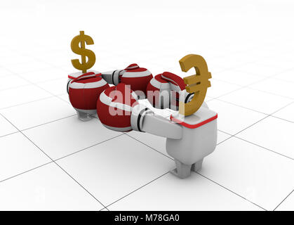 Konkurrierende Kapital, finanziellen Konfrontation Stockfoto