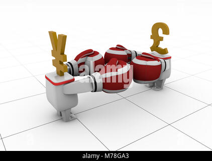 Konkurrierende Kapital, finanziellen Konfrontation Stockfoto