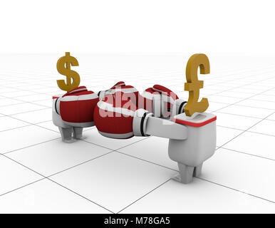 Konkurrierende Kapital, finanziellen Konfrontation Stockfoto