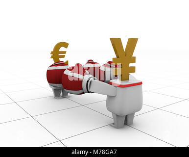 Konkurrierende Kapital, finanziellen Konfrontation Stockfoto