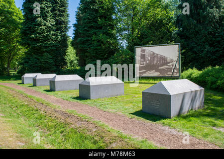 Denkmal der Konzentrationslager Westerbork, das sammellager von den Deutschen im Zweiten Weltkrieg Juden Menschen aus Holland abschieben Stockfoto