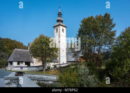 Der hl. Johannes der Täufer Kirche, Bohinjer See, Slowenien Stockfoto