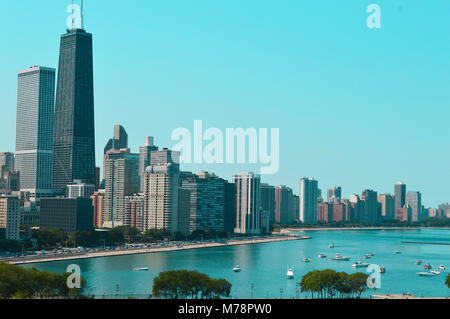 Skyline von Chicago, Shoreline am Lake Michigan Stockfoto