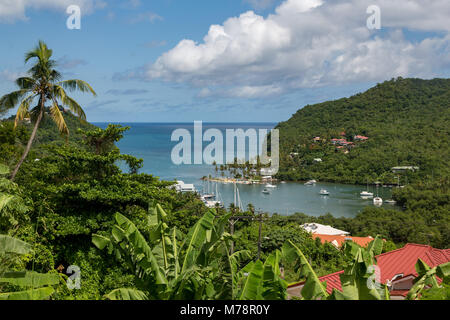 Das tropisch und sehr geschützten Marigot Bay, St. Lucia, Windward Islands, West Indies Karibik, Mittelamerika Stockfoto