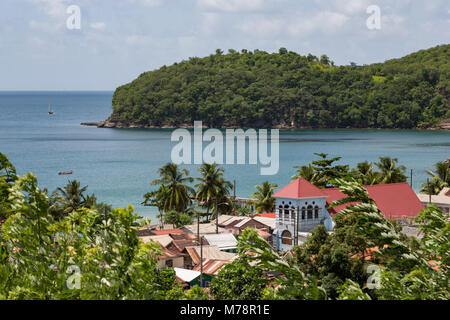 Kirche in der kleinen Stadt der Kanarischen Inseln, mit Kanaren Bucht, St. Lucia, Windward Islands, West Indies Karibik, Mittelamerika Stockfoto