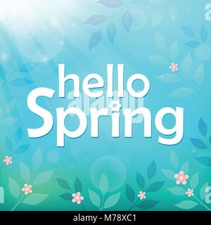 Hallo Frühling Thema Bild 7-eps 10 Vector Illustration. Stock Vektor