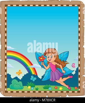 Pergament mit Happy fee Thema 1-eps 10 Vector Illustration. Stock Vektor