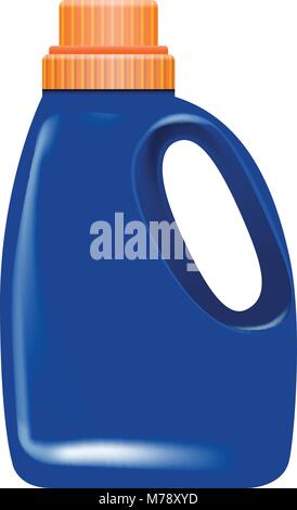 Leere Waschmittel package Design, blaue Container Flasche isoliert Hintergrund. Stock Vektor