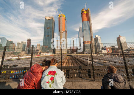 Entwicklung in und um Hudson Yards in New York von der High Line Park gesehen am Mittwoch, 28. Februar 2018. (Â© Richard B. Levine) Stockfoto