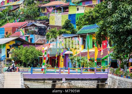 Kampung Pelangi in Semarang Indonesien Stockfoto