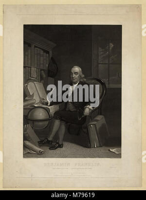 Benjamin Franklin - in Boston, Jany geboren. 17 1706 - starb in Philadelphia, 17. April 1790 - gemalt von T.H. Matteson, Esqr. ; Gestochen von heny. S. Sadd. LCCN 2006676692 Stockfoto