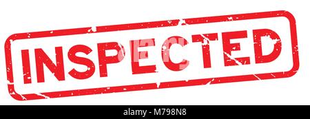 Grunge red inspiziert Formulierung square Gummidichtung Stempel auf weißem Hintergrund Stock Vektor