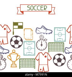 Sport nahtlose Muster mit Fußball-Symbole. Stock Vektor