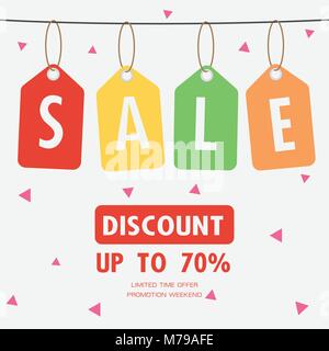 Verkauf Rabatt Angebot Wochenende, tag Förderung das Symbol, Vector Illustration Stock Vektor