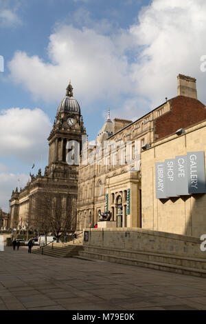 Leeds City Art Gallery und Bibliothek in Leeds, UK. Das Gebäude steht auf headrow. Stockfoto