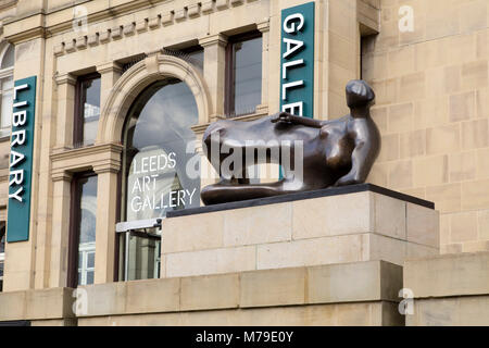 Leeds City Art Gallery und Bibliothek in Leeds, UK. Das Gebäude steht auf headrow. Stockfoto