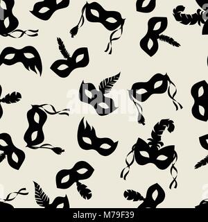 Feier festlich nahtlose Muster mit Karnevalsmasken Stock Vektor