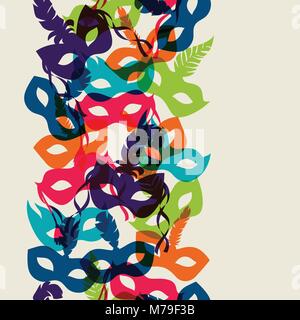 Feier festlich nahtlose Muster mit Karnevalsmasken Stock Vektor