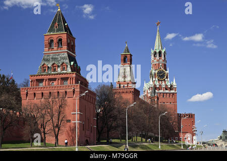 Europa, Russland, Moskau, big Kremlin Palace, Spasskij Turm, Stockfoto