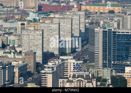 Luftaufnahme von New Arbat Avenue im Zentrum von Moskau, Russland Stockfoto