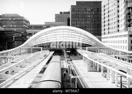 Bahnsteig an der Union Station, Denver, Colorado, USA Stockfoto