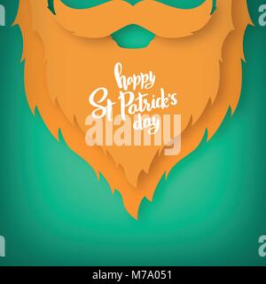 Origami der Bart des Ire. St. Patrick's Day. Vector Illustration. Stock Vektor