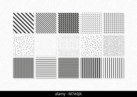Universal vector nahtlose Muster von einfachen Elementen festlegen Stock Vektor