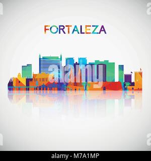 Fortaleza skyline Silhouette in bunten geometrischen Stil. Symbol für Ihr Design. Vector Illustration. Stock Vektor