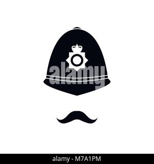 Britische Polizisten im Helm. Polizei Avatar. Vector Illustration. Stock Vektor