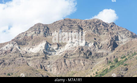 Cajon del Maipo. Maipo Canyon, eine Schlucht in der Anden. Chile. In der Nähe der Hauptstadt Santiago. Es bietet wunderschöne Landschaften. Stockfoto