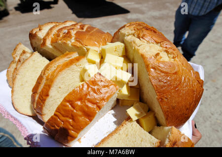 Traditionelle Feste in São Tomé und Príncipe (Bodo de Leite). São Jorge, Azoren, Portugal Stockfoto