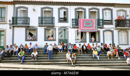 Stierkampf Tag (tourada à Corda). Angra do Delgada, einem UNESCO-Weltkulturerbe. Auf der Insel Terceira, Azoren. Portugal Stockfoto