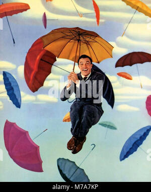 GENE KELLY (1912-1996) US-amerikanischer Sänger, Tänzer und Schauspieler in einem Werbefoto für seine 1952 Film ingin' in the Rain' Stockfoto