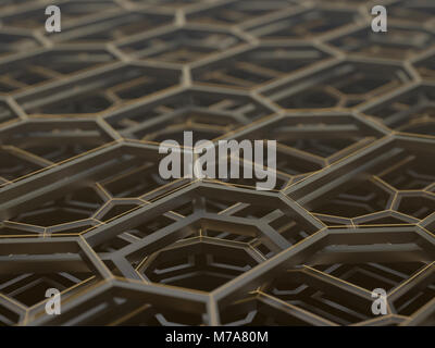 Abstrakte hexagonale Struktur, Illustration. Stockfoto