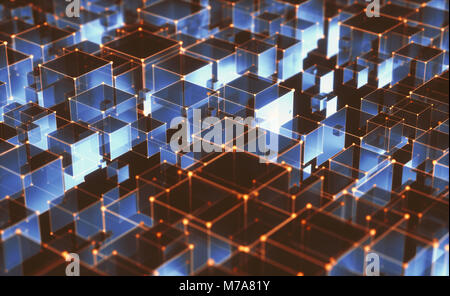 Abstrakte Würfel, Illustration. Stockfoto