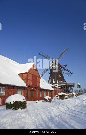 Mühle in Lemkenhafen, Insel Fehmarn, Schleswig-Holstein, Norddeutschland, Deutschland, Stockfoto