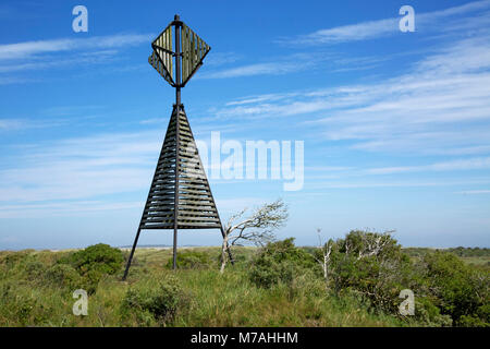 Ostbake (Rundumleuchte) auf der ostfriesischen Insel Baltrum. Stockfoto