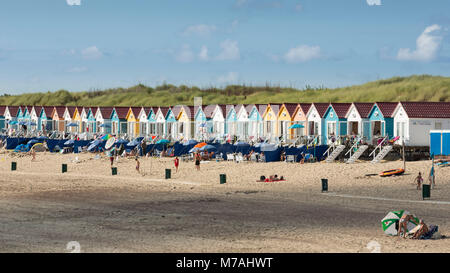 Strand Häuser auf dem Strand von Vlissingen auf Zeeland/Niederlande Stockfoto