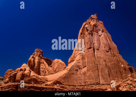 Die USA, Utah, Grand County, Moab, Arches National Park, der Park Avenue. Stockfoto