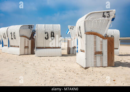 Europa, Deutschland, Nordsee, Niedersachsen, die Ostfriesen, Spiekeroog, Liegen am Strand Spiekeroog Stockfoto