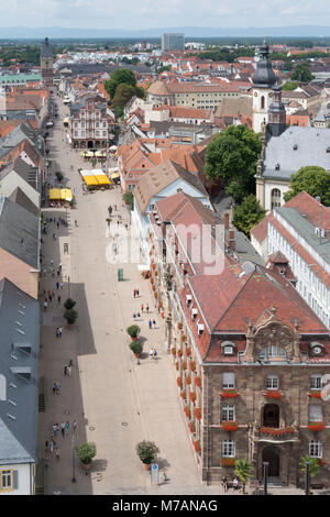 Speyer, Blick vom Dom auf die Maximilianstraße Stockfoto