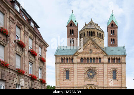 Der Dom zu Speyer, die größte romanische Kirche in Europa. Weltkulturerbe der UNESCO Stockfoto