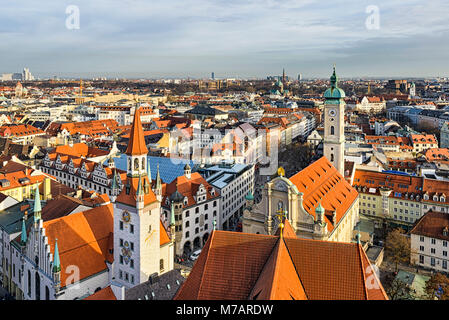 Aerial Panorama München City Center in Deutschland Stockfoto